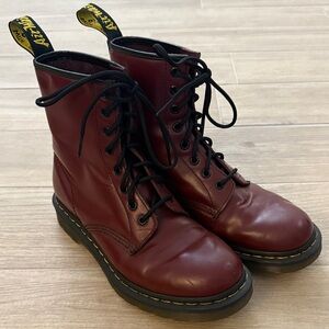 Dr. Martens Cherry Red Lace-Up Boots
